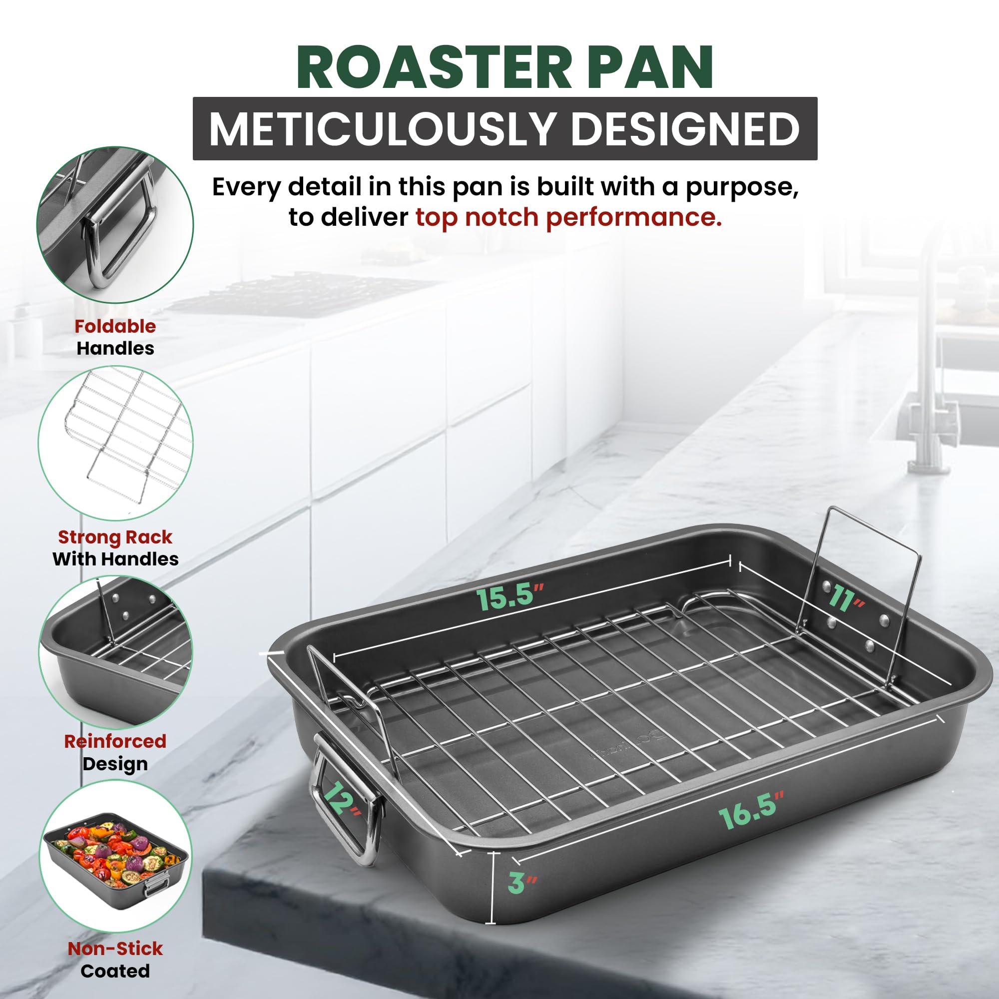 CULINARIN grille plate en fil résistant surélevant la viande pour une cuisson uniforme
