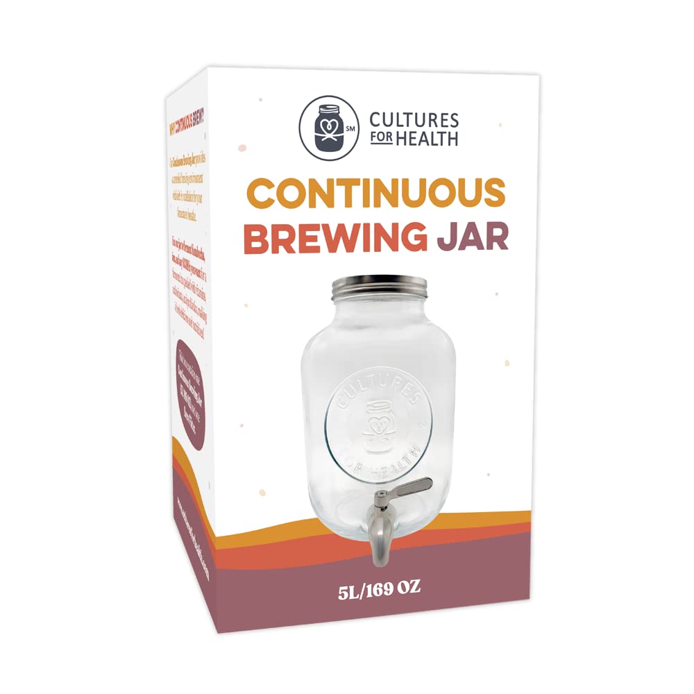 Cultures For Health pot de fermentation 5L montrant le bocal et robinet, gain de praticité