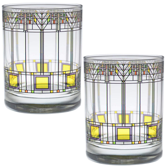 Culver verre face montrant le motif Tree of Life et l'élégance déco