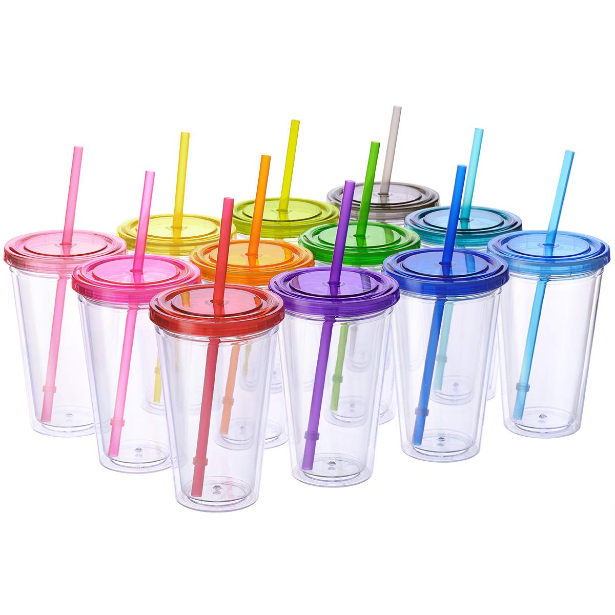 Cupture vue avant du lot de 12 couleurs, identifie facilement chaque verre
