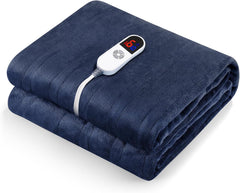 CURECURE couverture chauffante face avant montrant la taille twin et le tissu doux