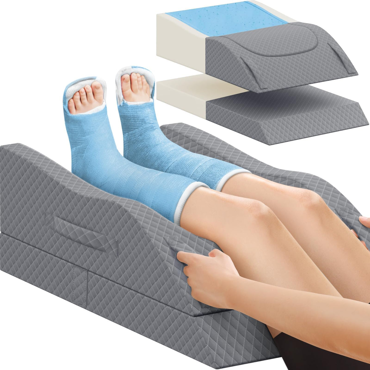 CushZone coussin face avant montrant la forme ergonomique pour soutien des jambes