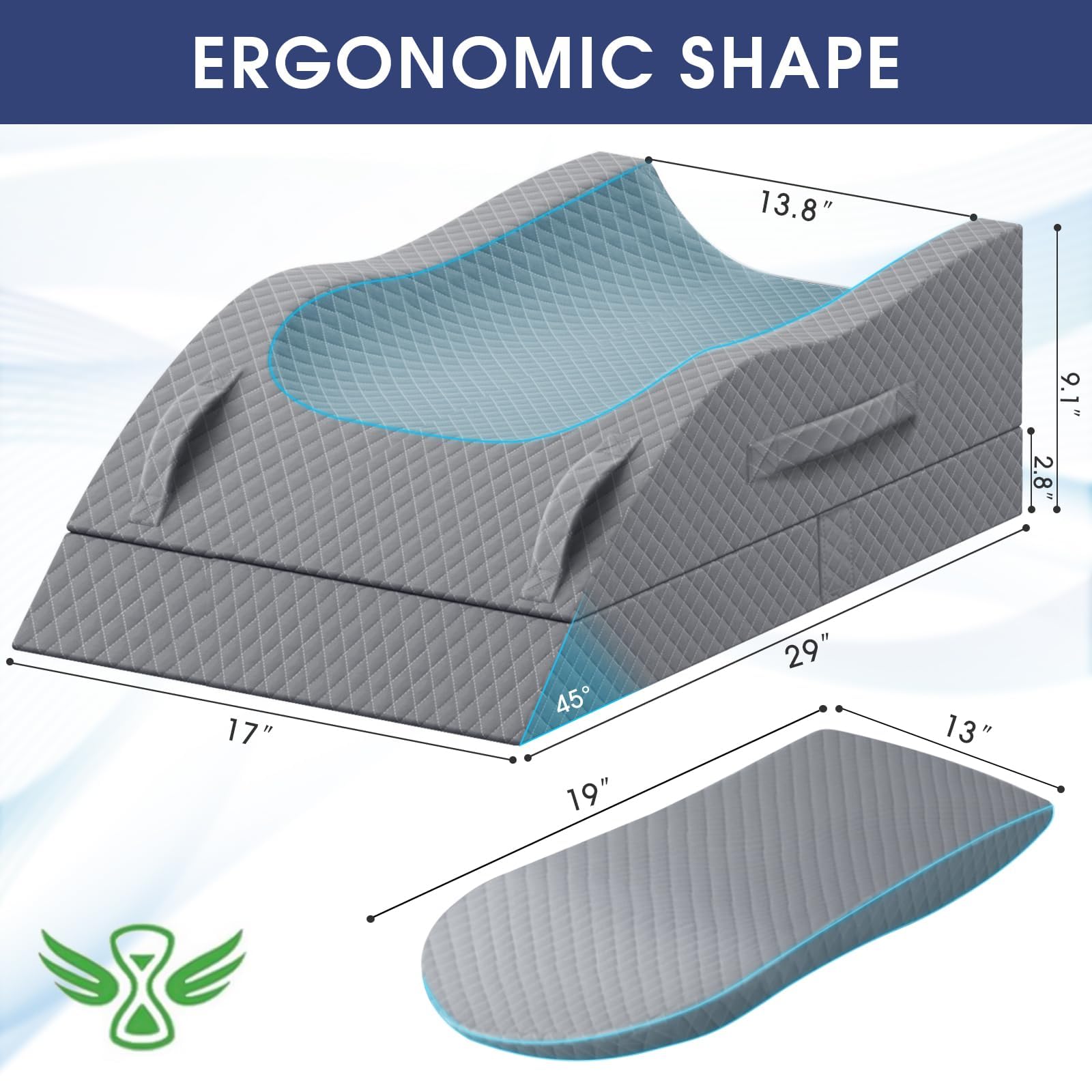 CushZone gros plan mousse mémoire et mousse de soutien pour confort équilibré