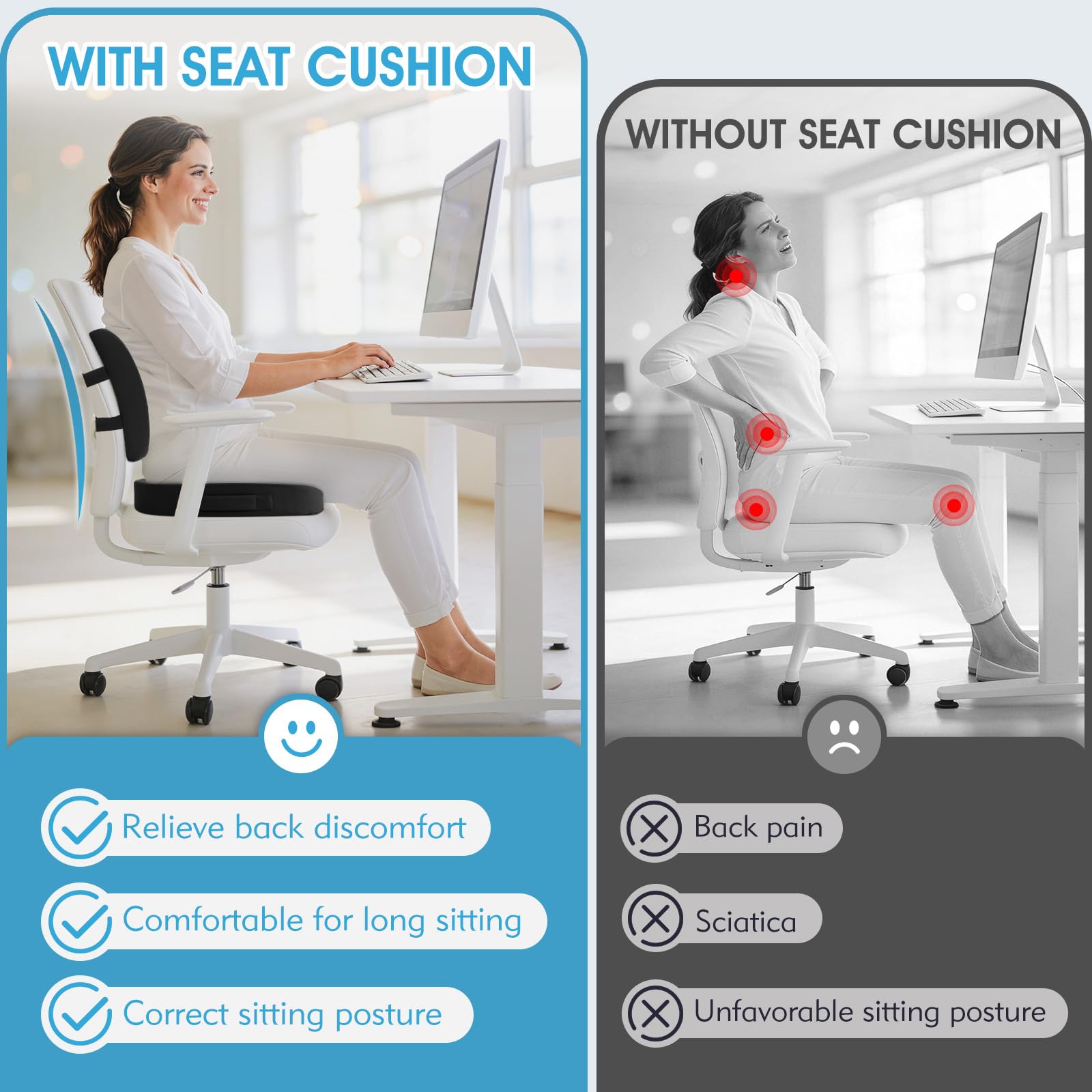 CushZone support lombaire avec sangle réglable pour maintien durable