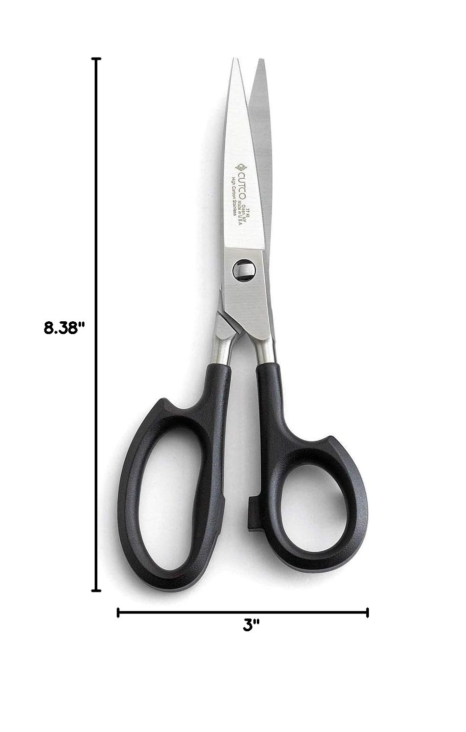 Cutco Super Shears 77 gros plan sur la lame et le système de démontage pour nettoyage facile