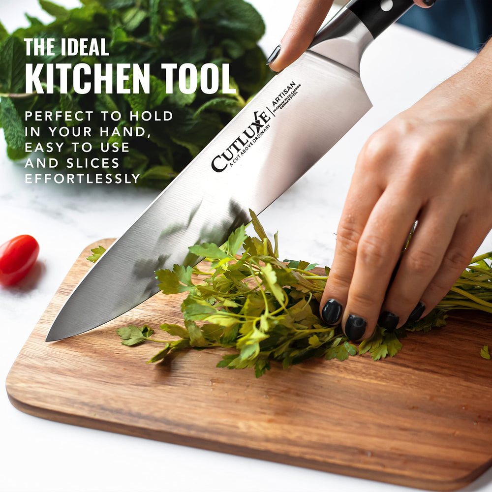 Cutluxe en usage coupant légumes facilité et rapidité de préparation