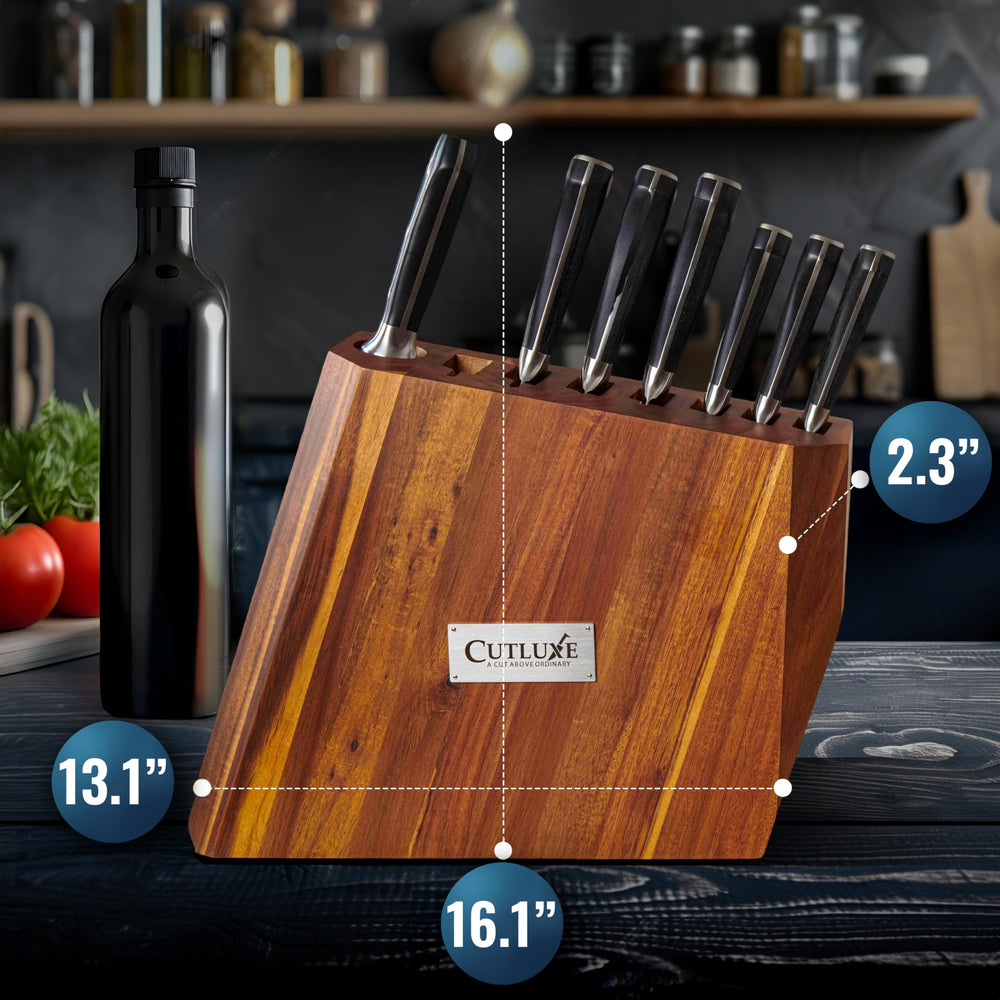 Cutluxe manche pakkawood détail offrant prise stable et confortable