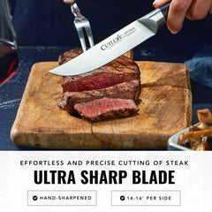 Cutluxe manche pakkawood détail offrant prise confortable et durable