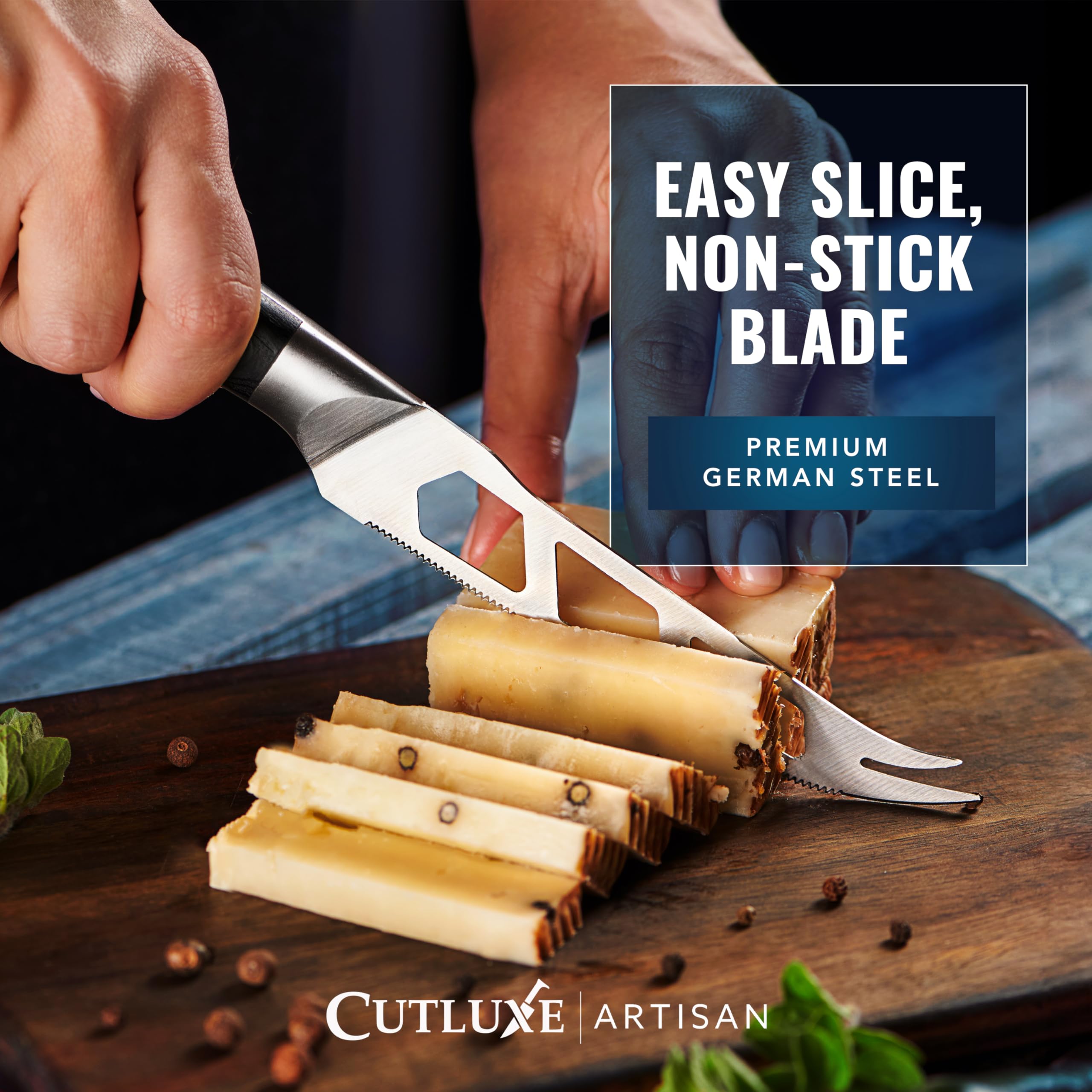 Cutluxe manche pakkawood triple-riveté confort et stabilité