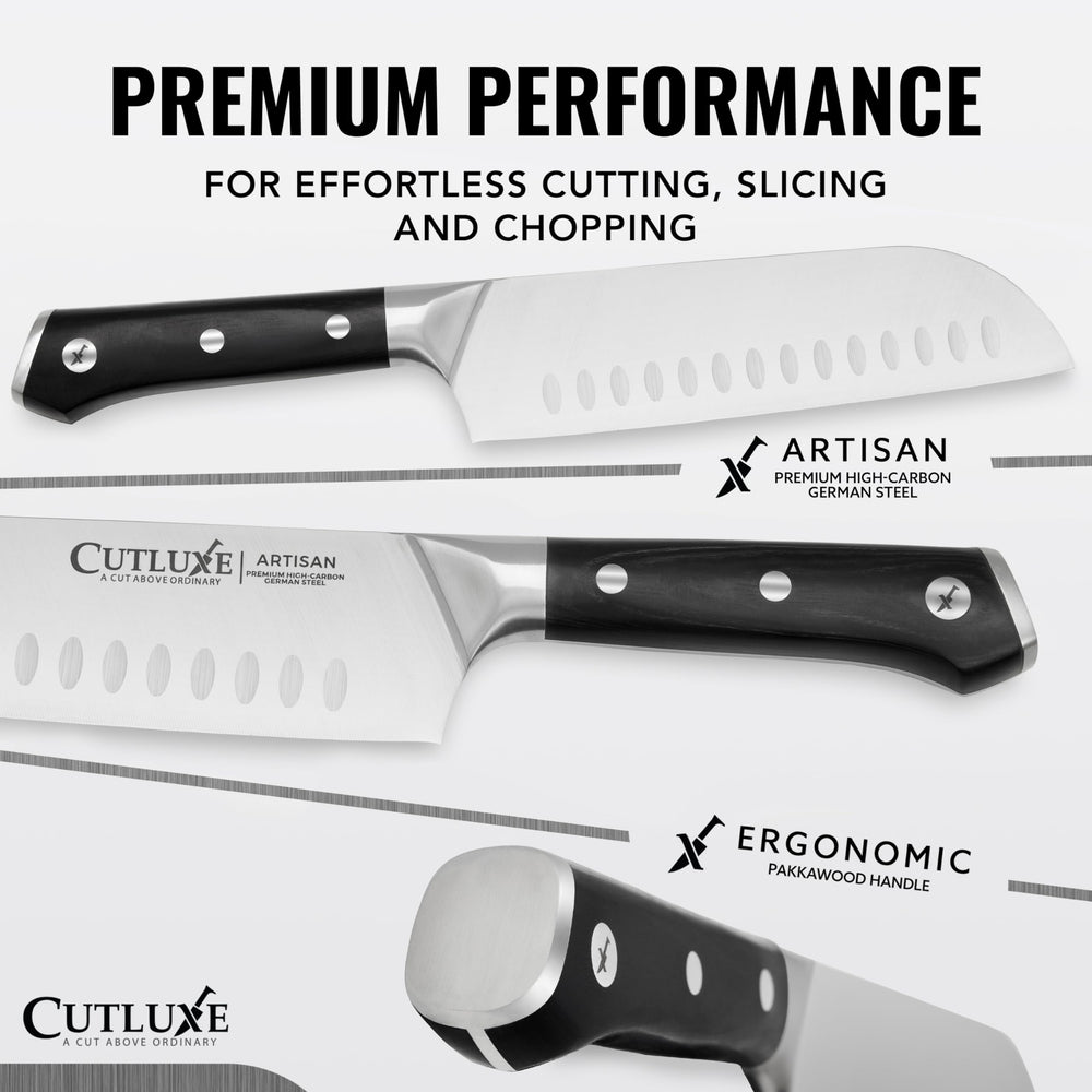 Cutluxe lame finition proche montrant netteté et précision de coupe