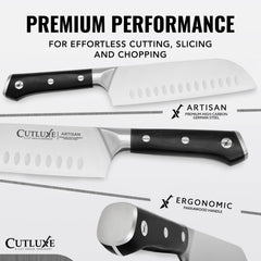Cutluxe lame finition proche montrant netteté et précision de coupe