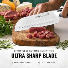 Cutluxe manche pakkawood détail montrant prise en main confortable