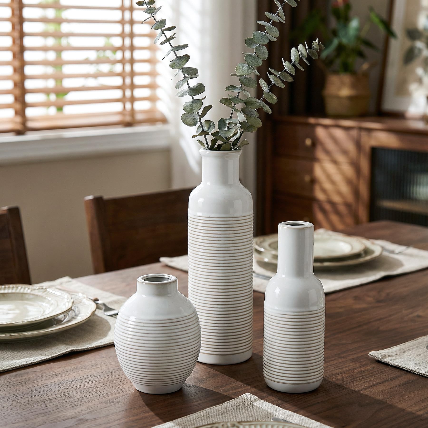 CWFutwell vase contenant pampas séchées, crée un accent naturel sans entretien
