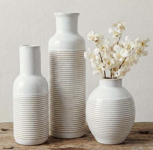 CWFutwell trio de vases en céramique face avant montre ensemble décoratif élégant