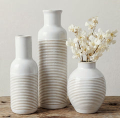 CWFutwell trio de vases en céramique face avant montre ensemble décoratif élégant