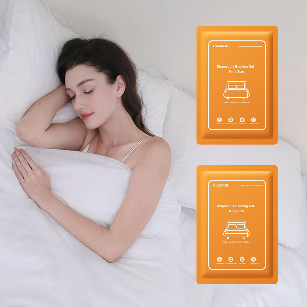 CxLoode parure devant montrant drap housse et taies, hygiène garantie