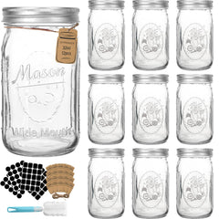 CycleMore vue de face du bocal Mason 32 oz montrant transparence et étiquette pratique