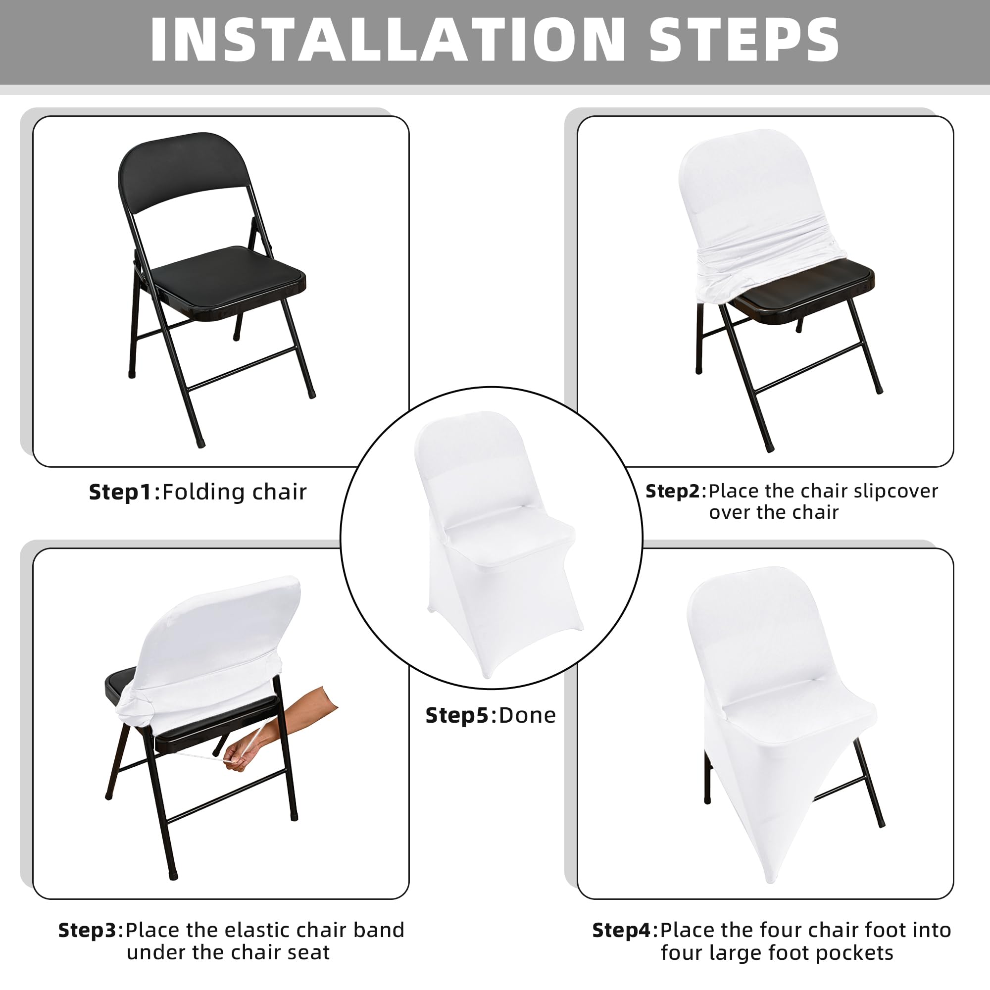 CYFFPKMN installation sur chaise rapide et facile pour événements