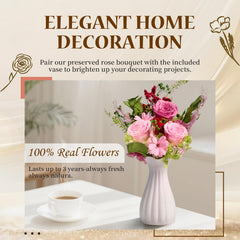 Cyrabota bouquet en situation salon sur table, apporte ambiance romantique sans entretien