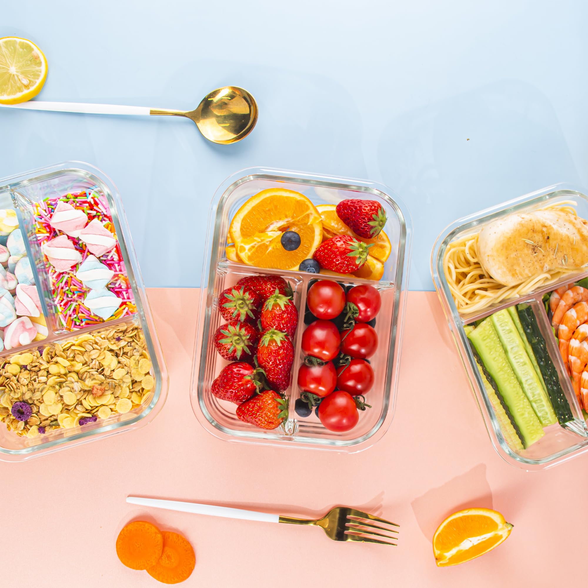 CZUMJJ contenu d'une boîte avec repas séparés pour contrôle des portions