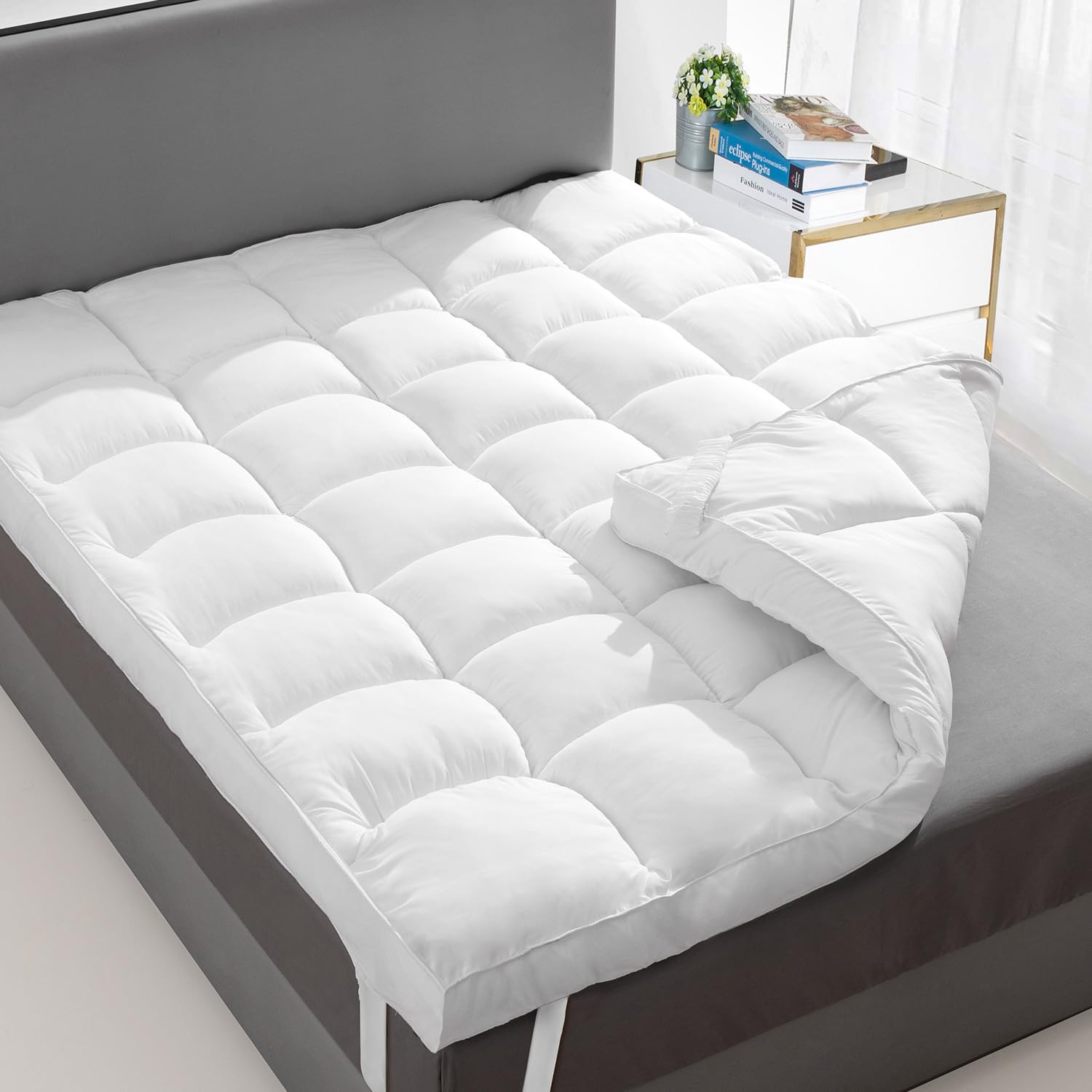 D & G THE DUCK AND GOOSE CO surmatelas queen posé, apparence moelleuse et confort immédiat