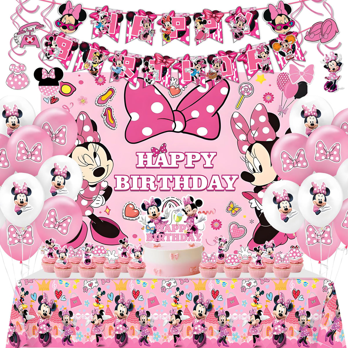 DaeSichi face de l'emballage du kit anniversaire Minnie montrant contenu et couleurs ludiques