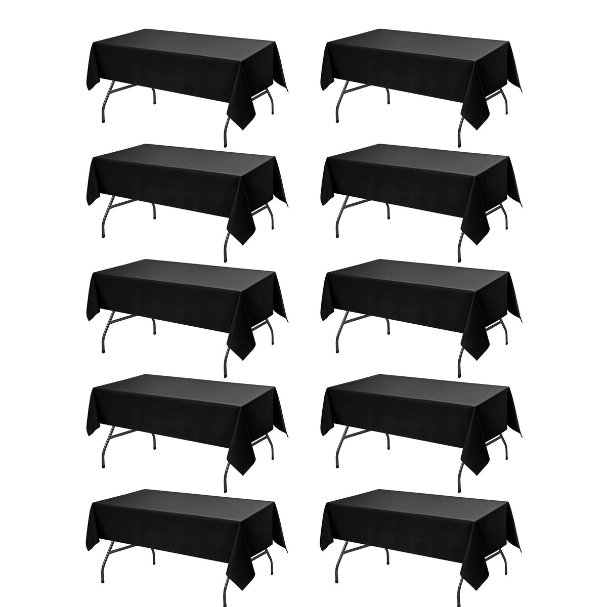 Dailyset nappe noire vue avant sur table rectangulaire, aspect professionnel
