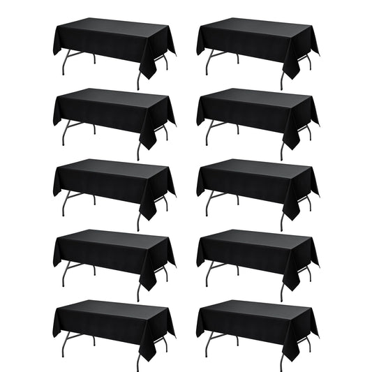 Dailyset nappe noire vue avant sur table rectangulaire, aspect professionnel