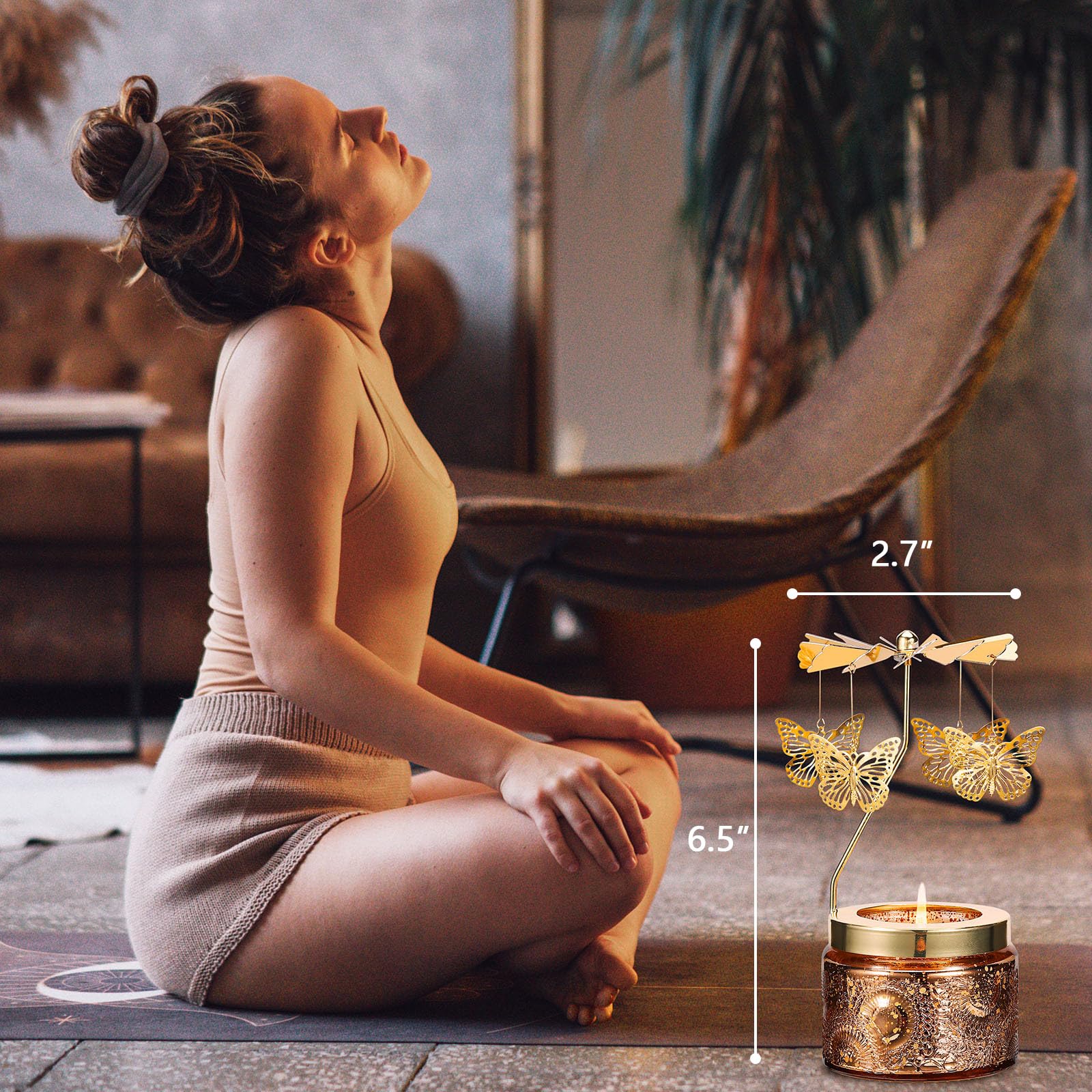 DAISRED bougie sur table de nuit créant une lumière douce relaxante