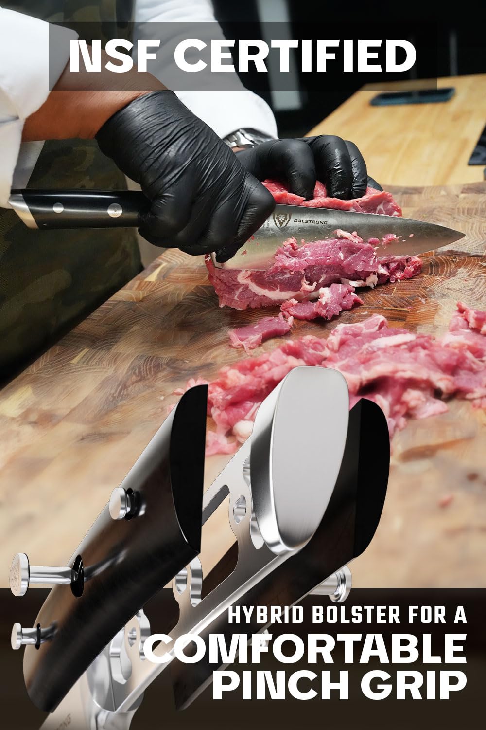 Dalstrong couteau chef 8" posé, polyvalence pour préparation quotidienne