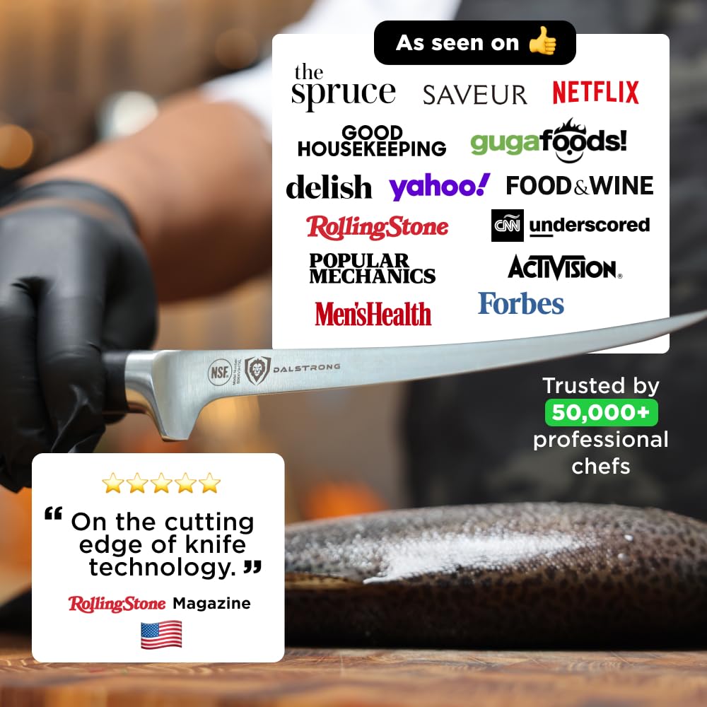 Dalstrong lame acier allemand gros plan affichant netteté et durabilité
