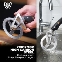 Dalstrong Orbit Razor détail du manche G-10 antidérapant pour prise sûre et confortable