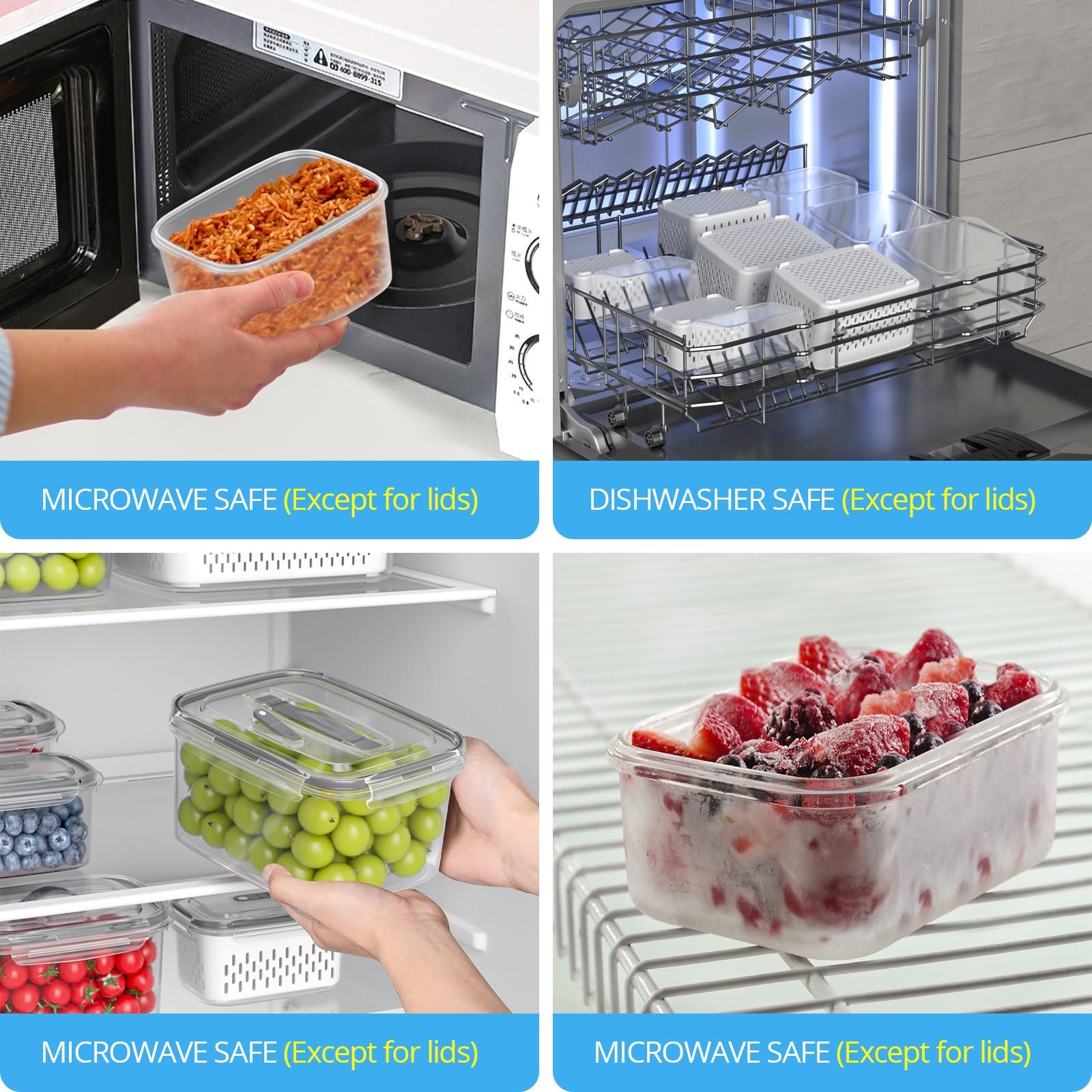 damynuo utilisation pour rinçage et égouttage rapides des fruits