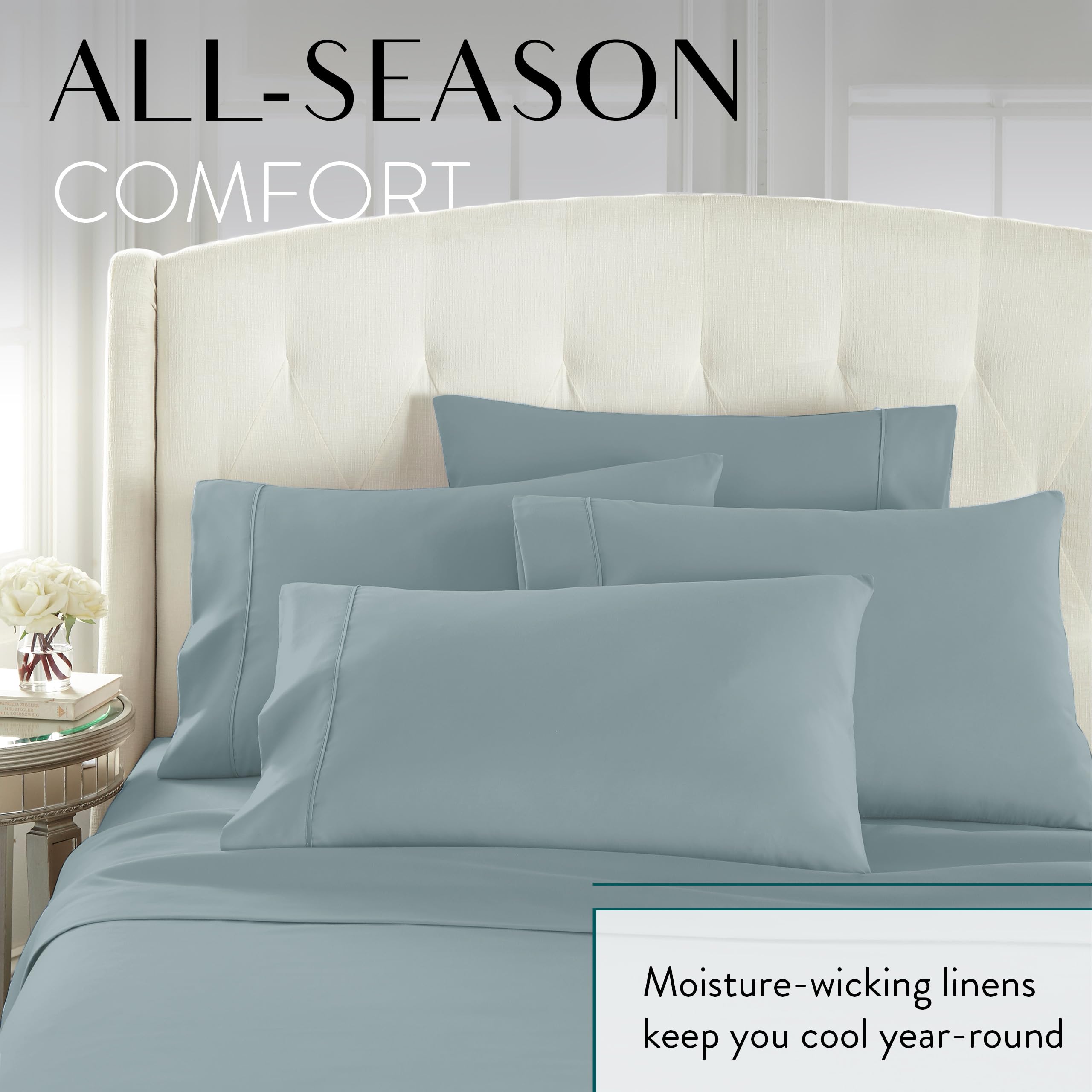 Danjor Linens comparaison taille sur lit king montrant ajustement à l'échelle
