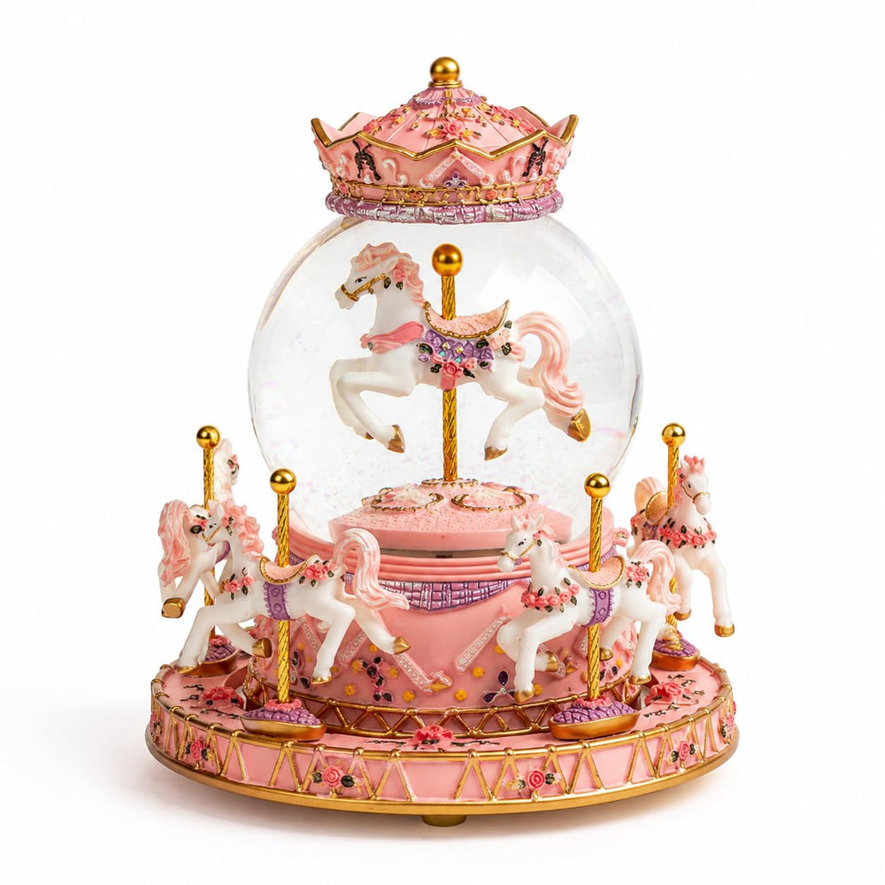 DANVON globe carrousel face montrant design rose et charme décoratif