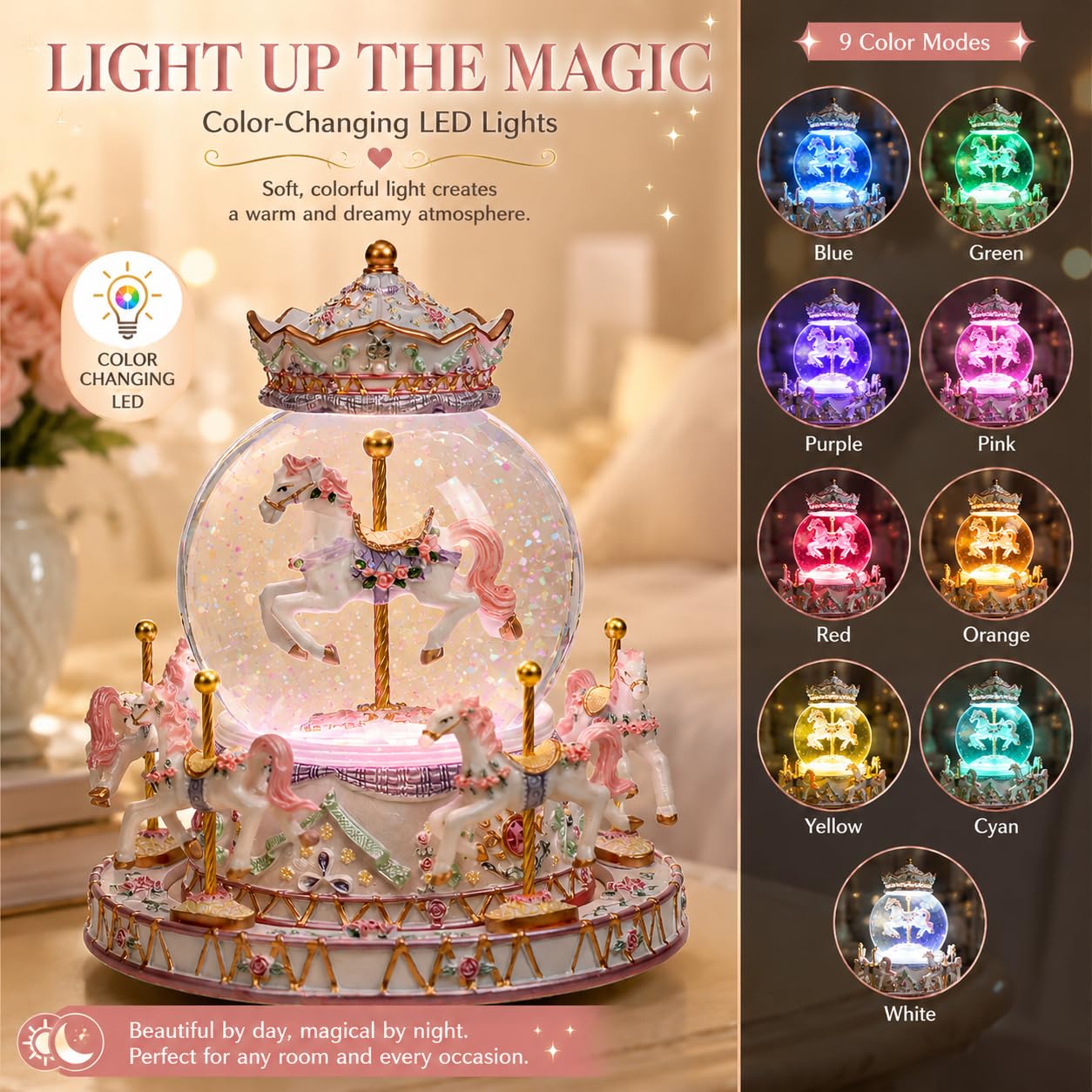 DANVON lumière LED multicolore illuminant globe et créant ambiance