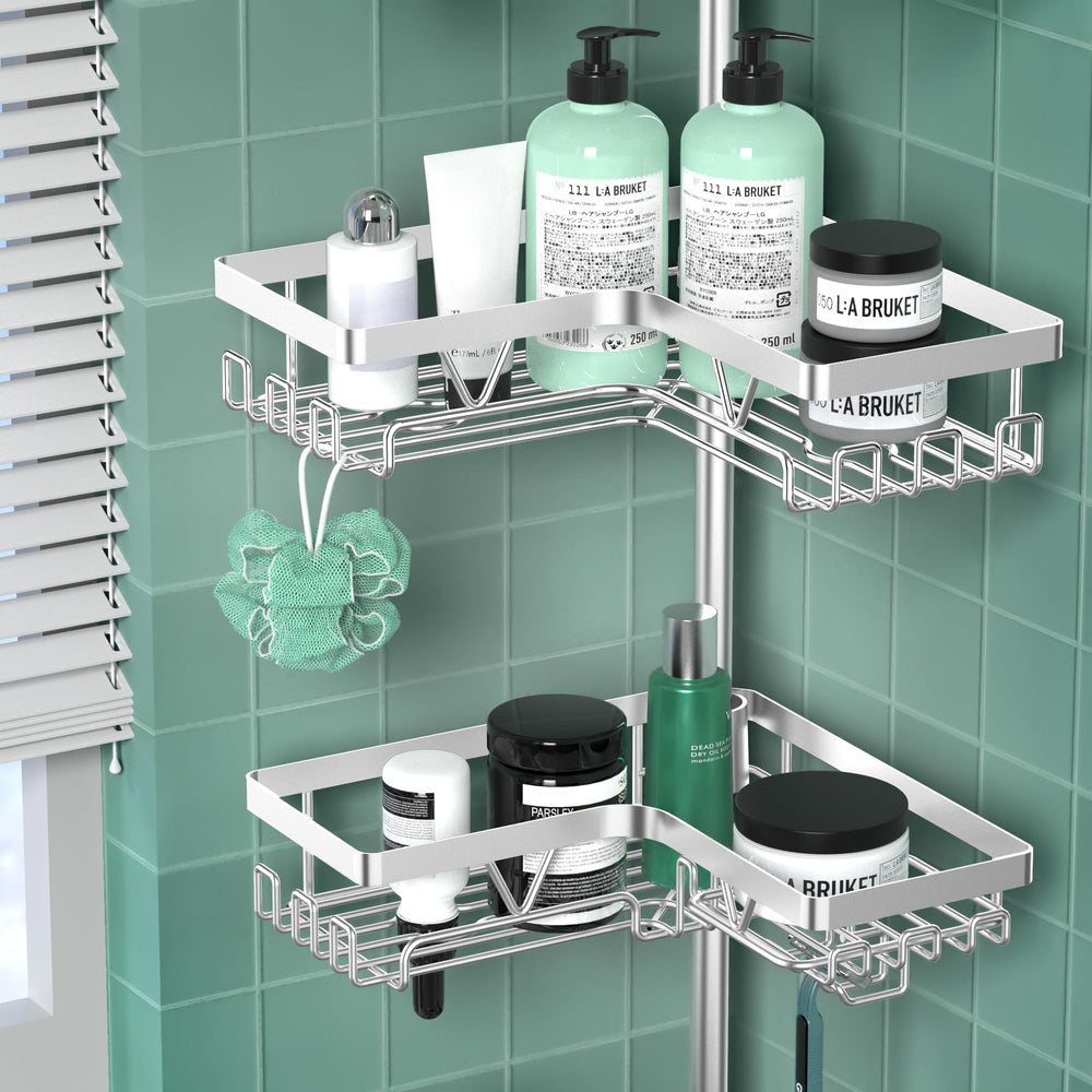 DAOYA étagère installée dans une douche montrant gain de place visible