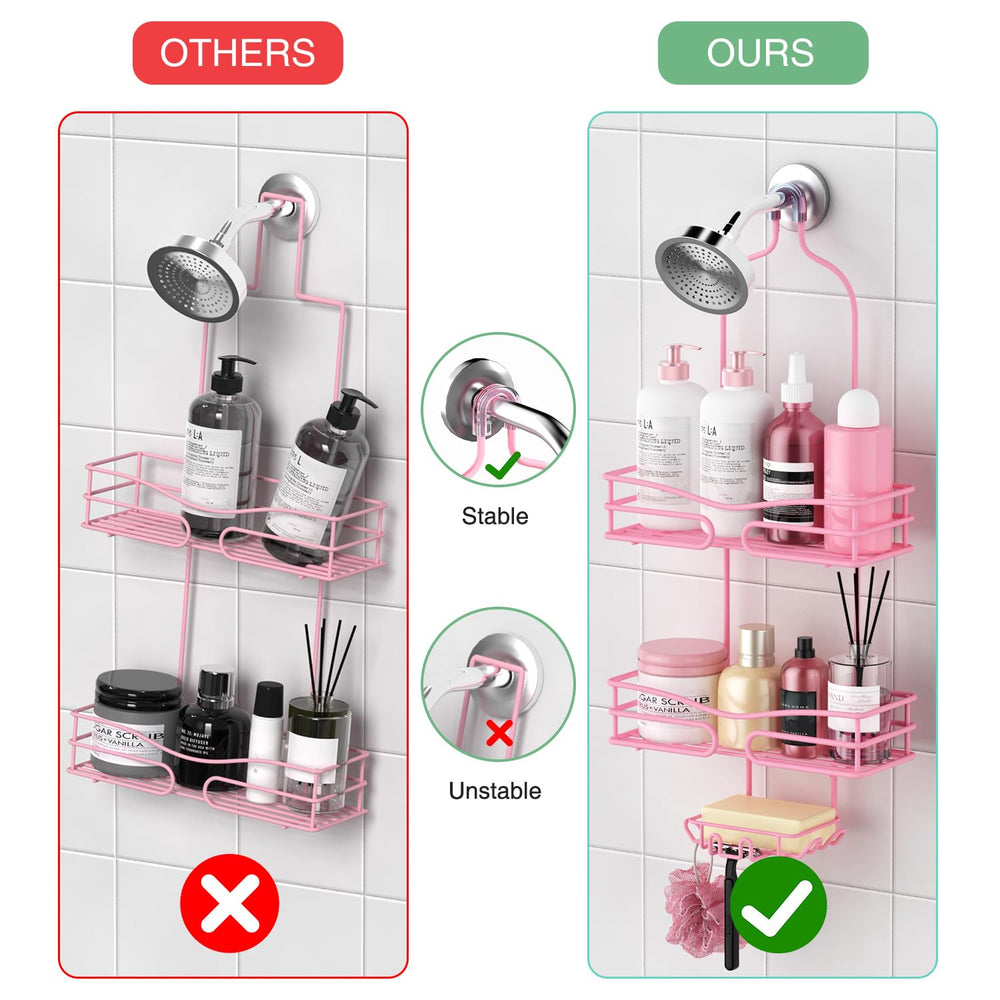DAOYA produit installé en salle de bain apportant ordre et touche rose
