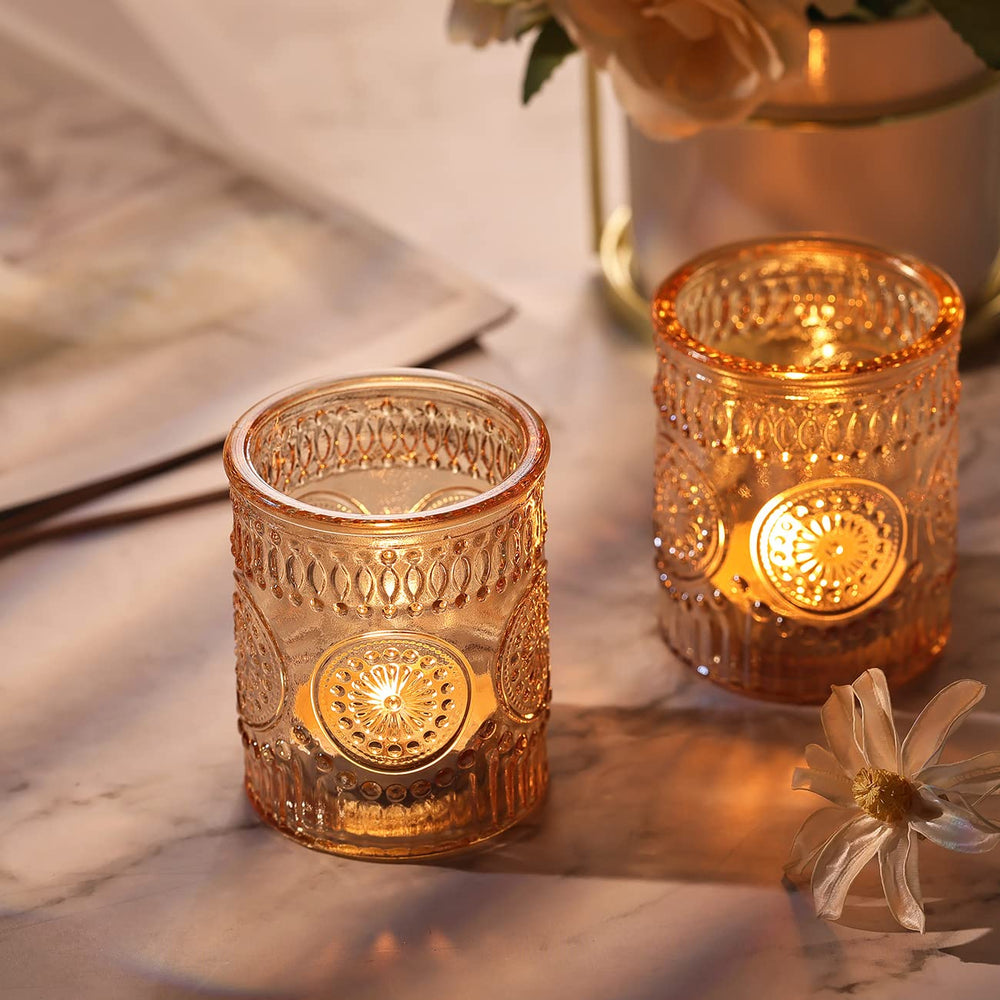 DARJEN photophore avec tea light allumé, crée une ambiance chaleureuse