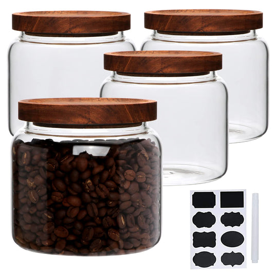 Datttcc bocal en verre face plein montrant contenance et design pratique