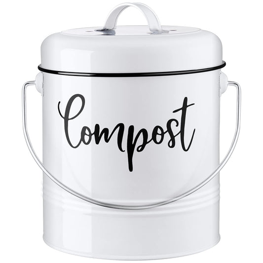 DAYYET vue de face du bac compost blanc, design ferme et gain de place