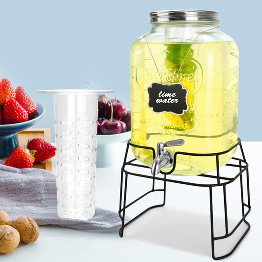 DD&HAPP distributeur verre face entière montrant capacité et design