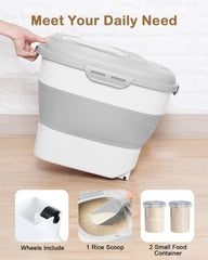 DDMOMMY conteneur en cours de versement de riz, pratique pour doser rapidement