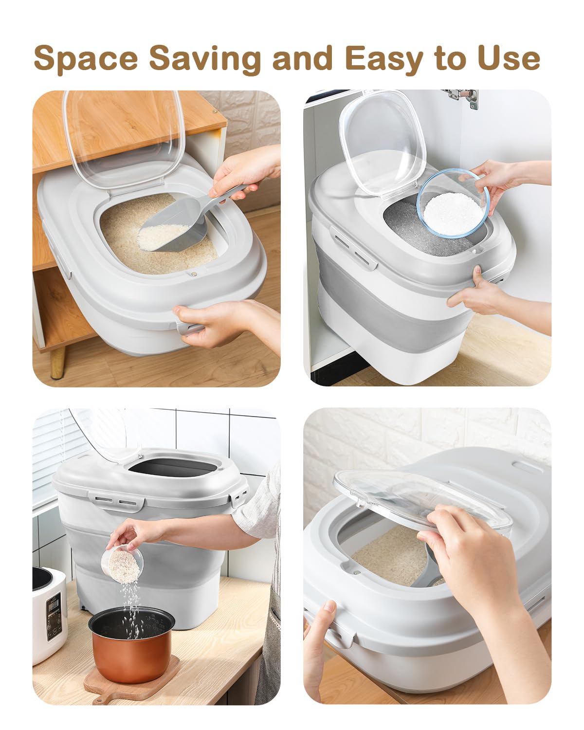 DDMOMMY conteneur replié à côté du modèle déplié pour comparaison d'espace