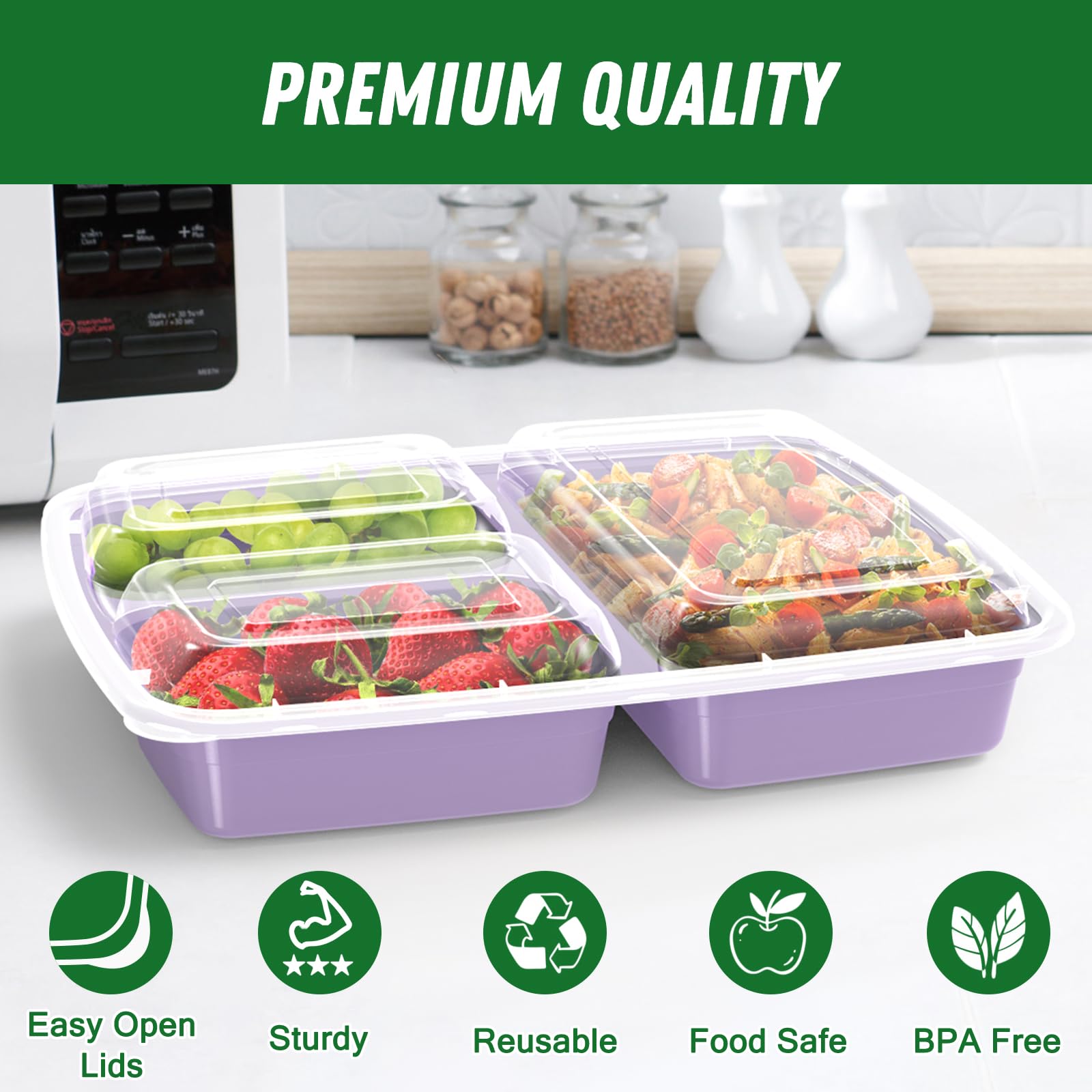 Dealusy triple compartiments gros plan facilitant la séparation des aliments