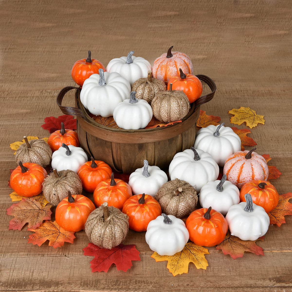 DearHouse pack de citrouilles en avant-plan pour déco automnale et gain de temps