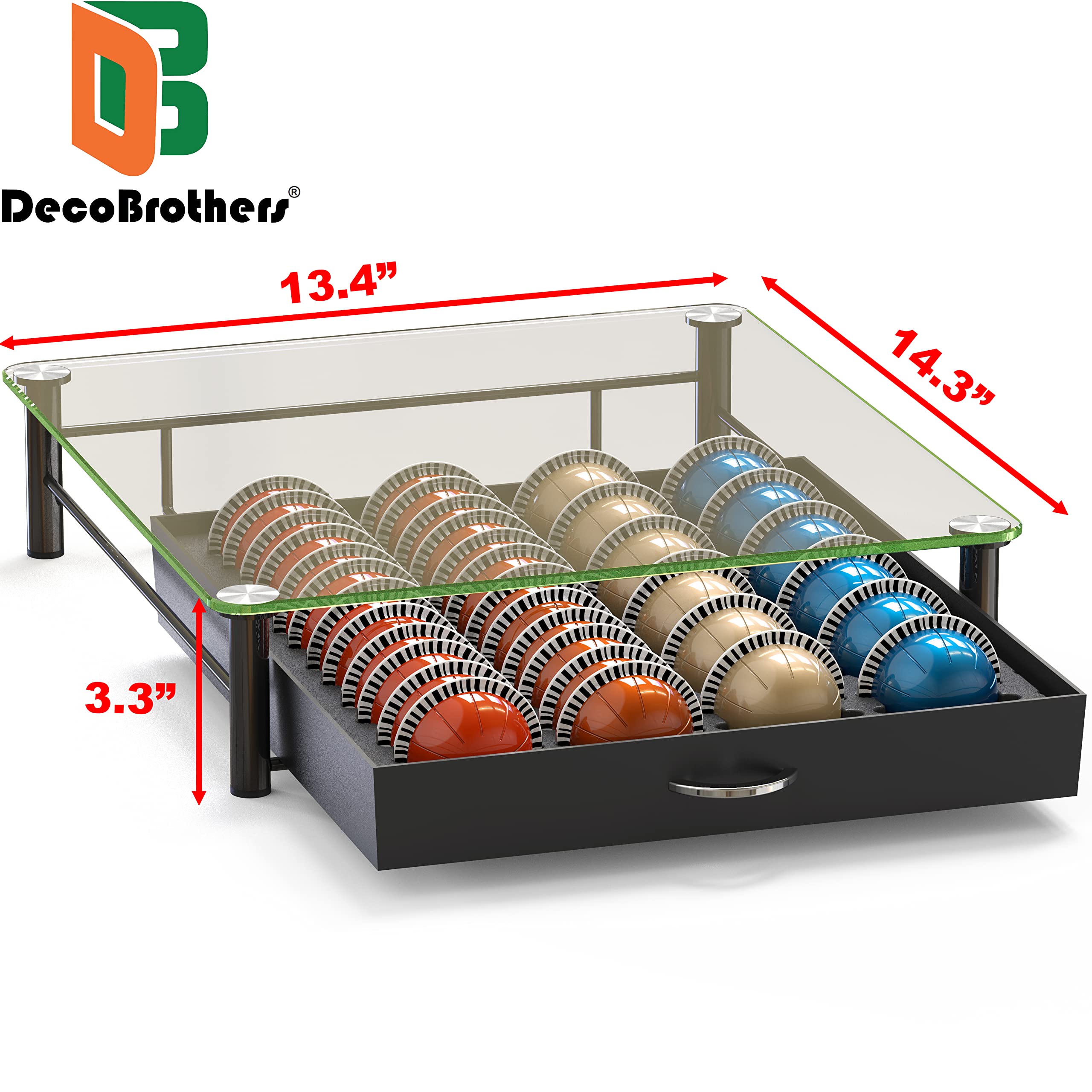 Deco Brothers tiroir ouvert montrant capsules, accès facile et organisation rapide
