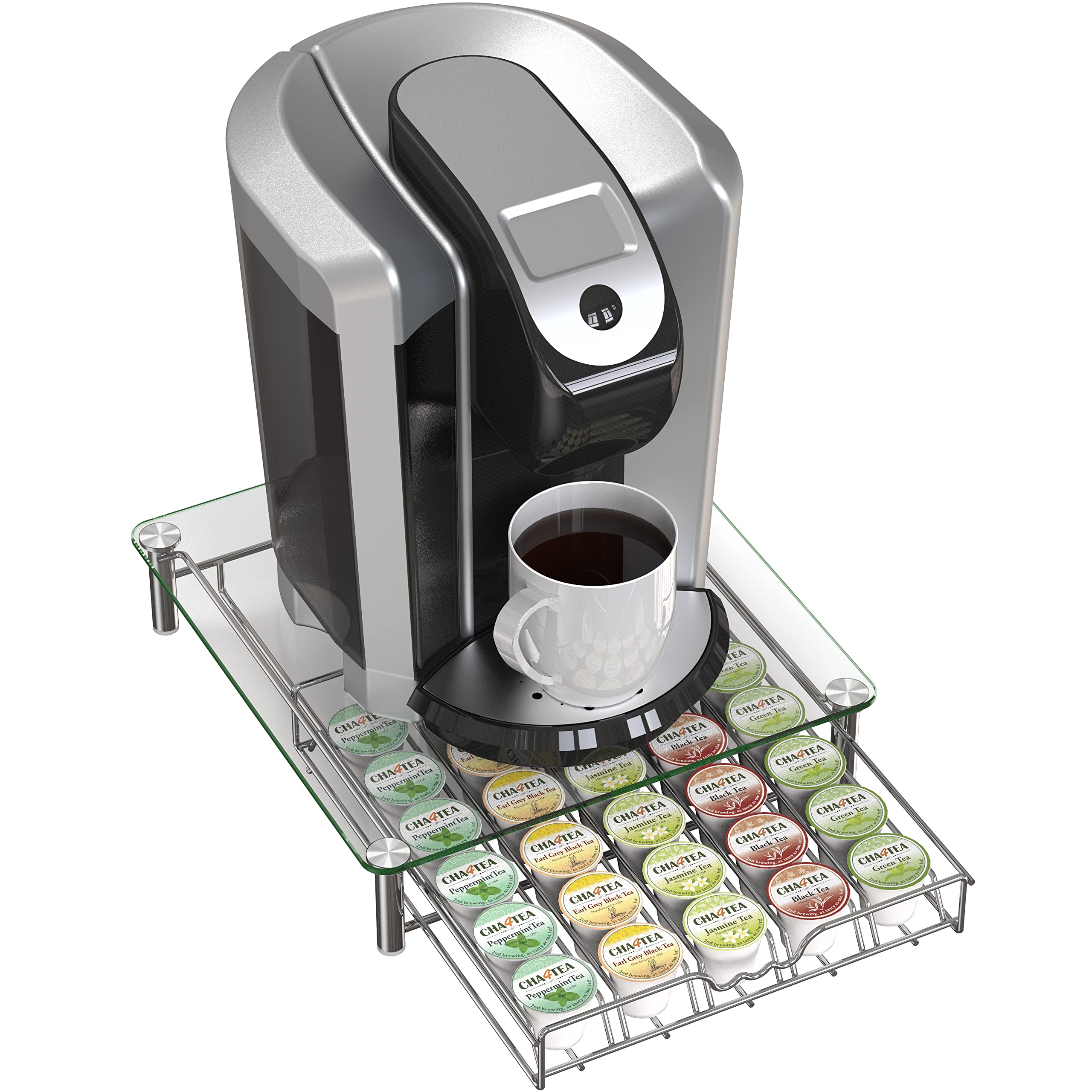 Deco Brothers tiroir ouvert montrant 30 K-Cup pour accès facile