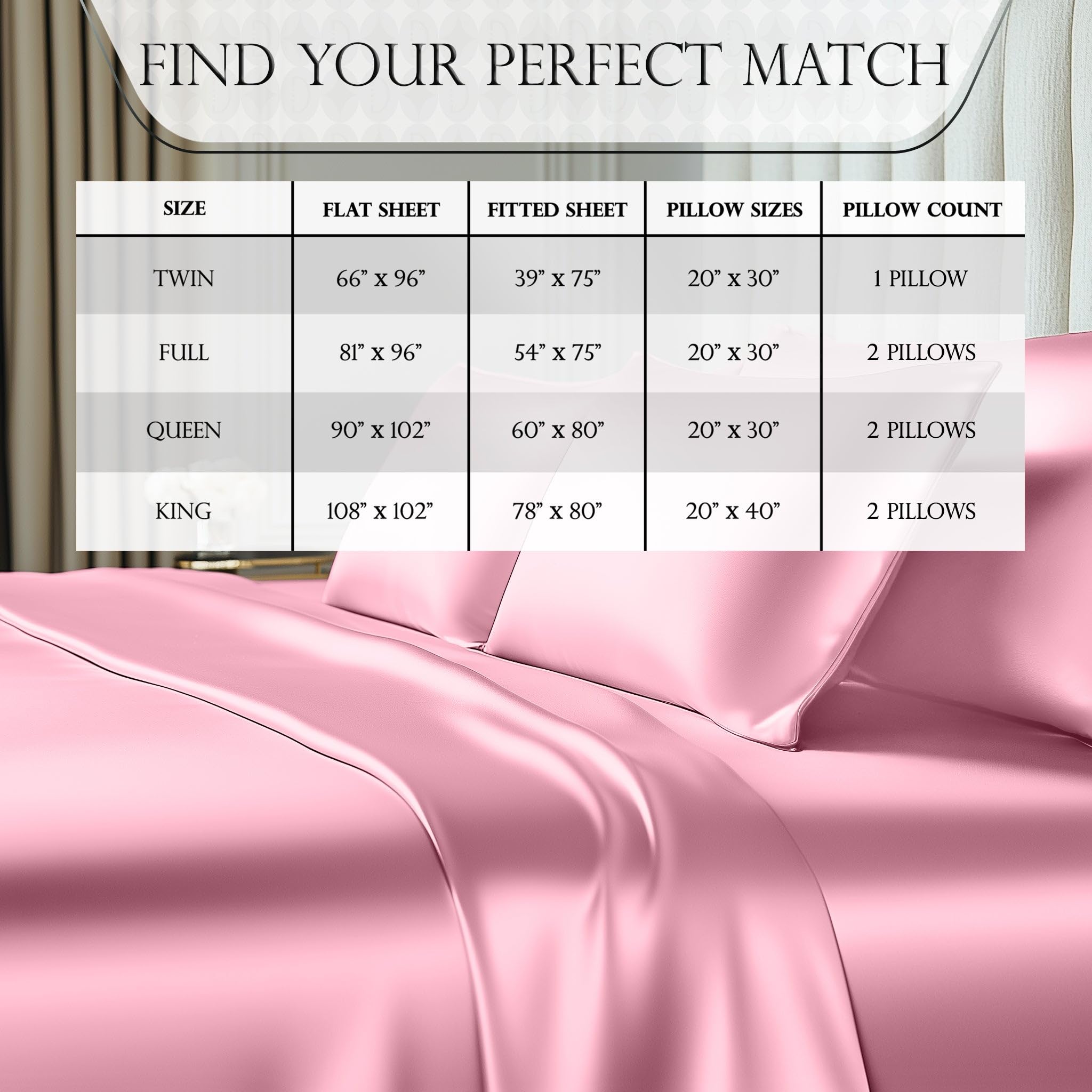 DECOLURE comparaison taille indiquant ajustement pour matelas épais