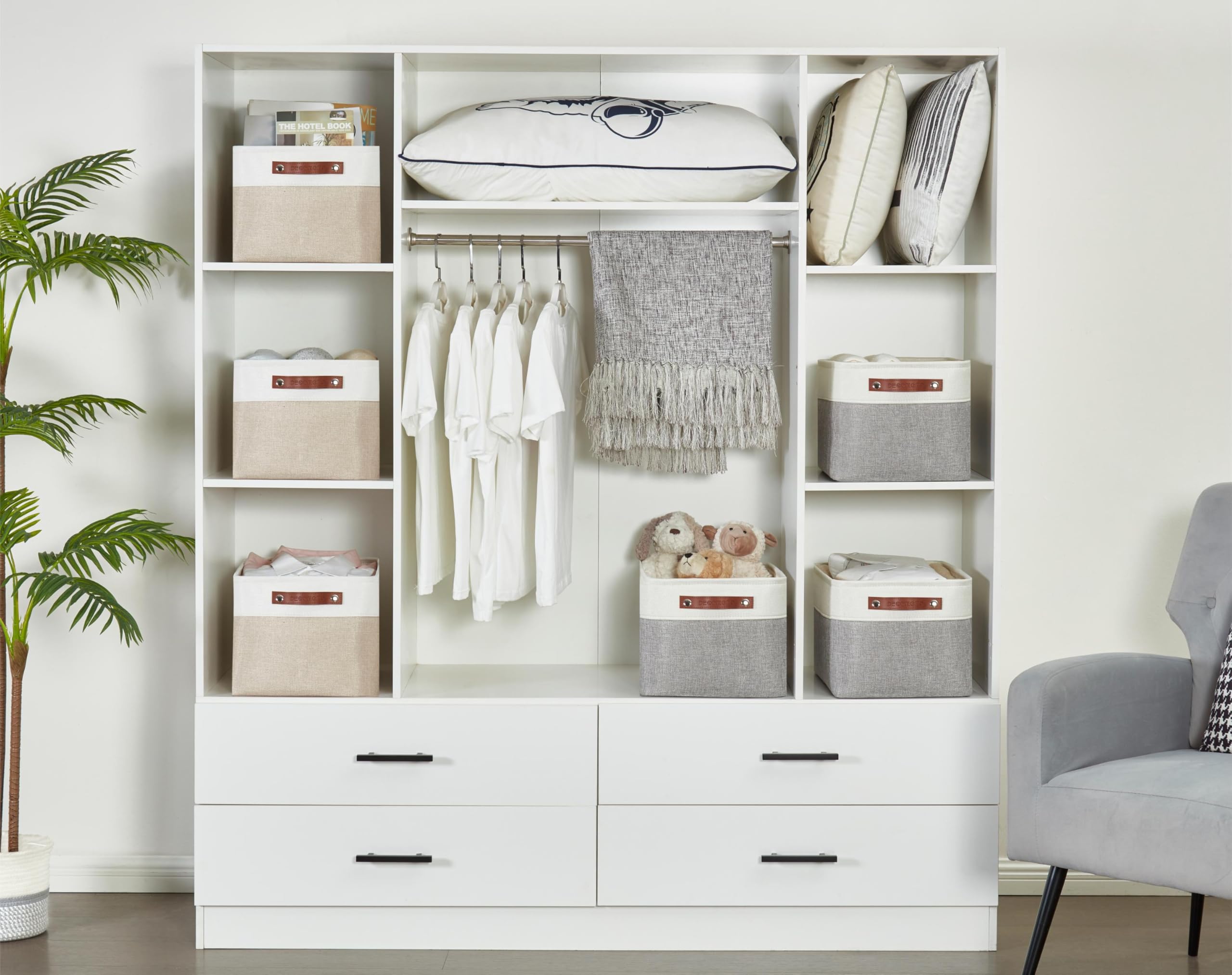 DECOMOMO trois bacs alignés, solution modulaire pour trier affaires